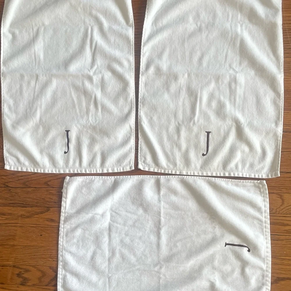 Sonoma 100% Cotton Cream Monogram Hand Towels